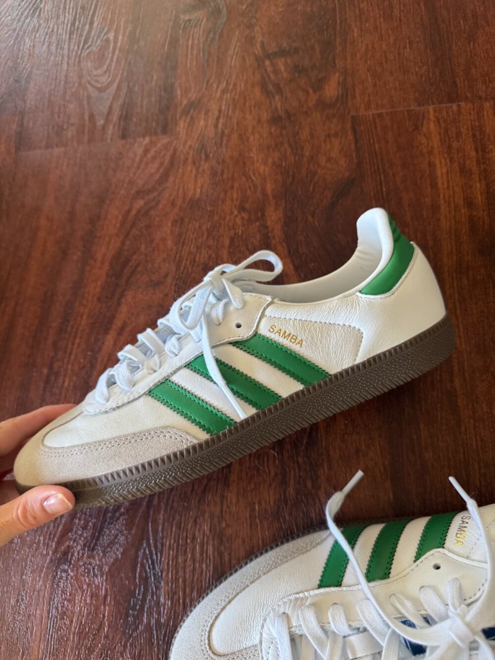 Adidas Samba OG — White/Green — US Men's 9 - Picture 7 of 10
